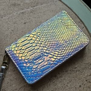 Luv Betsey By Betsey Johnson Holographic Snake Print Wristlet Clutch